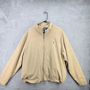 Polo Ralph Lauren Golf Jacket Mens XL Beige Tan Lined Interior Bomber Jacket - Picture 1 of 14