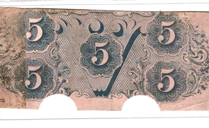 $5 "CONFEDERATE"  (BLUEBACK) "1800'S" $5 RARE "BLUEBACK" $5 "CONFEDERATE" NICE!! - Picture 1 of 3