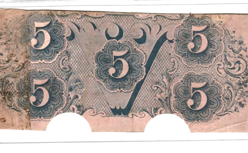 $5 "CONFEDERATE"  (BLUEBACK) "1800'S" $5 RARE "BLUEBACK" $5 "CONFEDERATE" NICE!! - Image 1 of 3