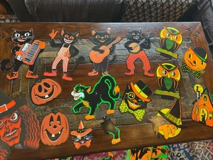 Decorazioni Halloween Diecut Beistle Strega Zucca Casa Gatto Vintage Antico H61 - Foto 1 di 9
