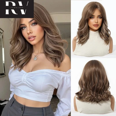 Mujeres Marrón Miel Corto Ondulado Parte Mediana Flequillo Juegos con disfraces Diario Lolita Cabello Rizado Foto 1 de 4