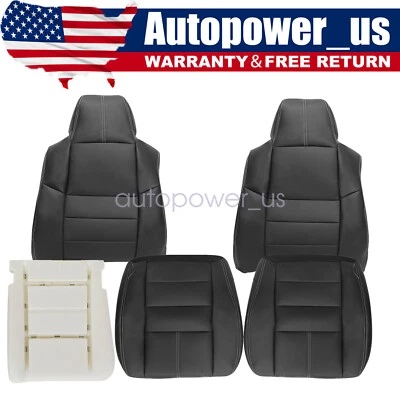 For 2008-2010 Ford F250 Super Duty Front Seat Cover Black & Driver Foam Cushion - Image 1 of 4
