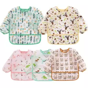 5 pcs Set Baby Lätzchen mit Lange Ärmeln Babylätzchen Wasserdicht 0-24 Monaten - Bild 1 von 8
