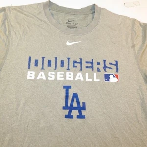 MAGLIA DA BASEBALL NUOVA DRI FIT LOS ANGELES LA DODGERS MLB MAGLIETTA T SHIRT uomo S grigia - Foto 1 di 6