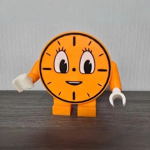 Large Orange Clock Bigfig | Timekeeper Cartoon Figure | Building Brick Compatibl - Picture 1 of 4