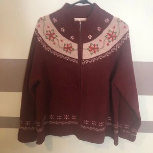 Woolrich 100% Lamb’s Wool Sweater Deep Ruby - Picture 1 of 4