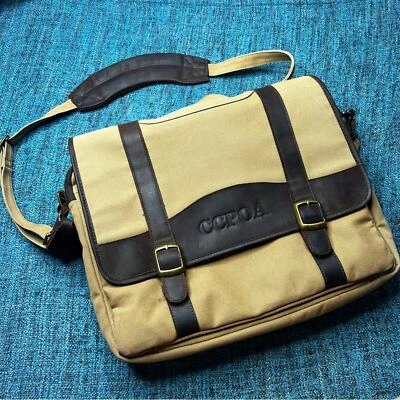 Canyon Outback Leather Goods Lona y Cuero Maletín para Laptop Bolso Mensajero Foto 1 de 4