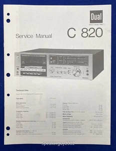 Original Dual C820 Cassette Deck Service Manual - Picture 1 of 1