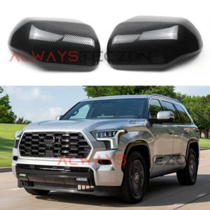 Carbon Pattern Rearview Mirrors Cover Trim For Toyota Sequoia 2023 2024 - Picture 1 of 5