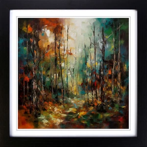 Wald Abstrakter Expressionismus Nr. 1 gerahmte Wandkunst Poster Druck Bild groß - Bild 1 von 6