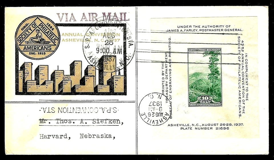 797 10c Stamp (1937) THE GREAT SMOKY MOUNTAINS (SPA) FDC FROM LINPRINT ! - Image 1 of 1