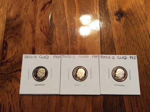 2021 S 2022 S  2023 S Clad  Roosevelt Proof Dimes Cover