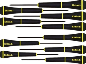 Eklind 10pc Precision Screwdriver Set Phillips Flat Slot Comfort Grip 92199 USA - Picture 1 of 4