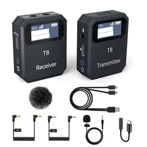 Wireless Lavalier Microphone System Lapel Mic for PC DSLR Camera Tablet Phone - Picture 1 of 10