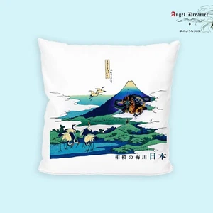 Housse de coussin One Piece Dragon Kaido vs Luffy Wano Art japonais Hokusai Fuji - Imagen 1 de 7