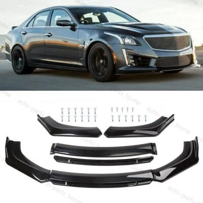Labio de parachoques delantero para Cadillac CTS CTS-V CT4 alerón divisor negro brillante Foto 1 de 4