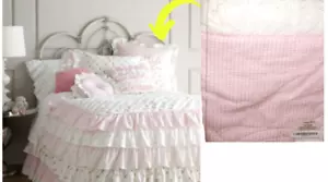 Amity Home Camryn Gingham Pink White Pillow Sham Euro Cotton - Picture 1 of 1