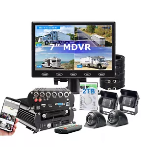7" Monitor GPS 4G MDVR 1080P Backup Camera 2TB HDD For Truck Remote APP/PC - Picture 1 of 14