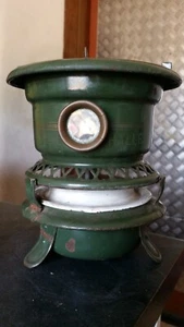 Vtg HALLER Enamelware Stove Kerosene 1-wick Enamel camping cooker Paraffin green - Picture 1 of 12