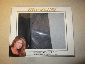 PACKAGE OF 3 Kathy Ireland Women’s Textured Crews Socks Sz 9-11 NOS READ - Picture 1 of 8