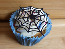 12 x EDIBLE HALLOWEEN SPIDER WEBS CUPCAKE CAKE TOPPER DECORATIONS WAFER PAPER