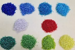 Matsuno size 15/0s Beads - 10 x 10gm Packs - 10 Assorted Silver-Lined Colours - Picture 1 of 6