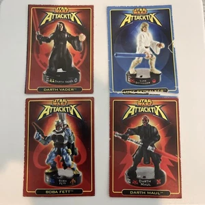 *SUPER RARE* 2005 Star Wars Attacktix trading cards (Luke, Vader, Maul, Boba - Picture 1 of 11