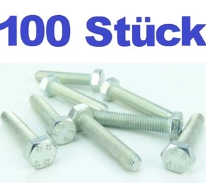 100 x M8 x 40 Sechskantschrauben Maschinenschrauben M8x40 DIN 933 Vollgewinde - Bild 1 von 4