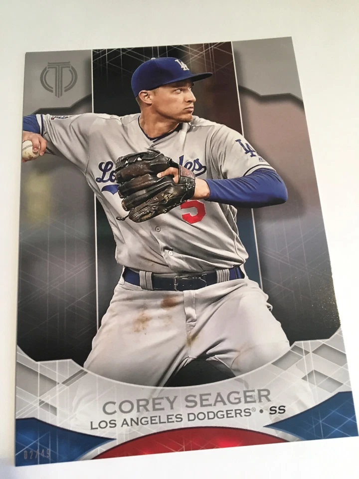 2019 Topps Tribute Jumbo 5x7 Corey Seager Dodgers 41 02/49 - Image 1 of 1