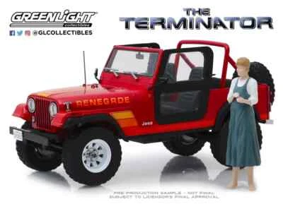Jeep CJ-7 Renegade Con Figura Sarah Connors, TERMINATOR 1983, Greenlight 1/18 - Immagine 1 di 4