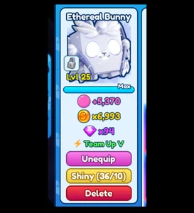 Ethereal bunny | Bubble Gum Simulator Infinity | BGSI | Pets Easter event - Zdjęcie 1 z 2