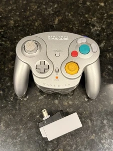 Nintendo GameCube WaveBird Wireless Controller Gray DOL-004 & Receiver WORKS - Picture 1 of 5
