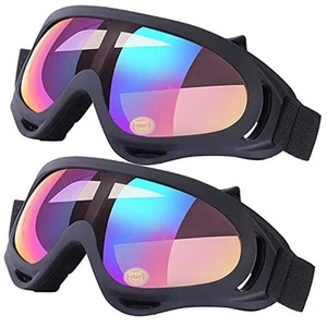2-Pack Snow Ski Goggles, Snowboard Goggles for 01.colorful With Gray Lens × 2 - Picture 1 of 7