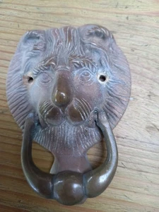 Brass Lion Head Door Knocker Vintage - Picture 1 of 4