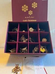 Danbury Mint - 2010 Ornaments Set of 12 + 1 - Gold Christmas Ornaments w/ Box! - Picture 1 of 10