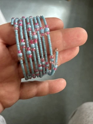 Perlenarmband Memory Damen mehrreihig/mehrfarbig/ selbsgemacht neu - Bild 1 von 4