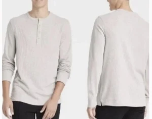 Men’s Goodfellow & Co Tan Long Sleeve  Waffle Henley Top Size M - Picture 1 of 7