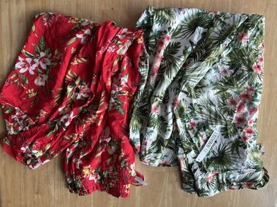 Floral Boho Pantalones Mujer’s XL Pantalones Rojo y Blanco Flores Conjunto Foto 1 de 4