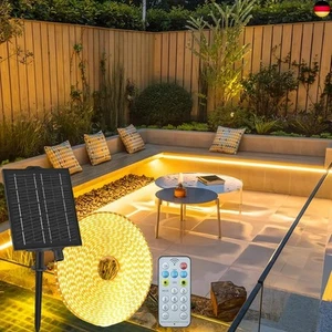 Gaoxun Solar LED Strip Außen, 10m 640 LED Outdoor Streifen IP68 Wasserdicht mit - Bild 1 von 7