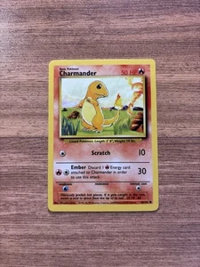💎Charmander 046/102 Base Set Regular Unlimited Pokemon LP - Picture 1 of 2
