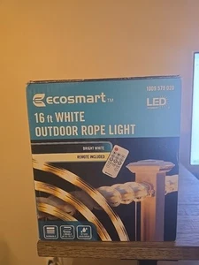 EcoSmart LED Dimmable Linkable Outdoor Rope Light w/ Remote Bright White16Ft 203 - Picture 1 of 4