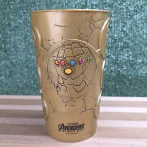 Cinemark Marvel Avengers Infinity War Plastic Gold Collector Promo Cup 2018 - Picture 1 of 6