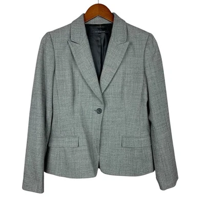 Chaqueta Blazer Elie Tahari Negra Gris Mezcla Lana Botón Único Para Mujer EE. UU. 10 Foto 1 de 4
