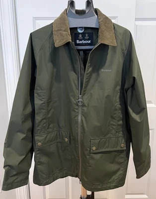 Chaqueta resistente al agua Barbour Domus para hombre en cuello de pana verde salvia M nueva con etiquetas Foto 1 de 4