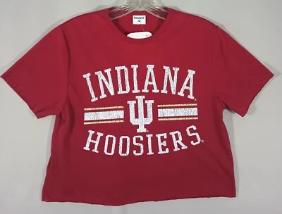 Indiana Hoosiers NEW Zoozatz Crew Neck XS (Large) Half T-Shirt Red FAST Ship - Image 1 of 4