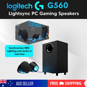 Logitech G560 LIGHTSYNC PC Gaming Speakers Black - Picture 1 of 8