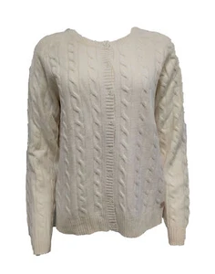 GANT Women's Cream Wool Classic Cable Cardigan 483495 Size X-Large - Picture 1 of 2