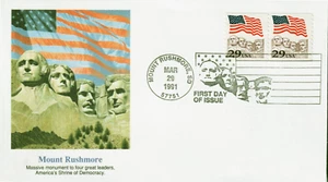 #2523 29. März 1991 Mount Rushmore SD Monument FDC First Day of Issue - Bild 1 von 2