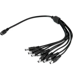 New 1Pc 1 Female to 8 Male Power Splitter Cable for CCTV Surveillance System - Picture 1 of 15