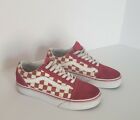 Red Checkered Lace-up Unisex Vans Men Size 4  Womens Size 5.5